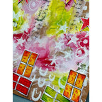 PaperArtsy Kate Crane Stencil ps532 red colored squares white stars white circles 