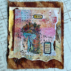 PaperArtsy Lynne Perrella Cling Stamps lpc082 blue bow side profile flowers