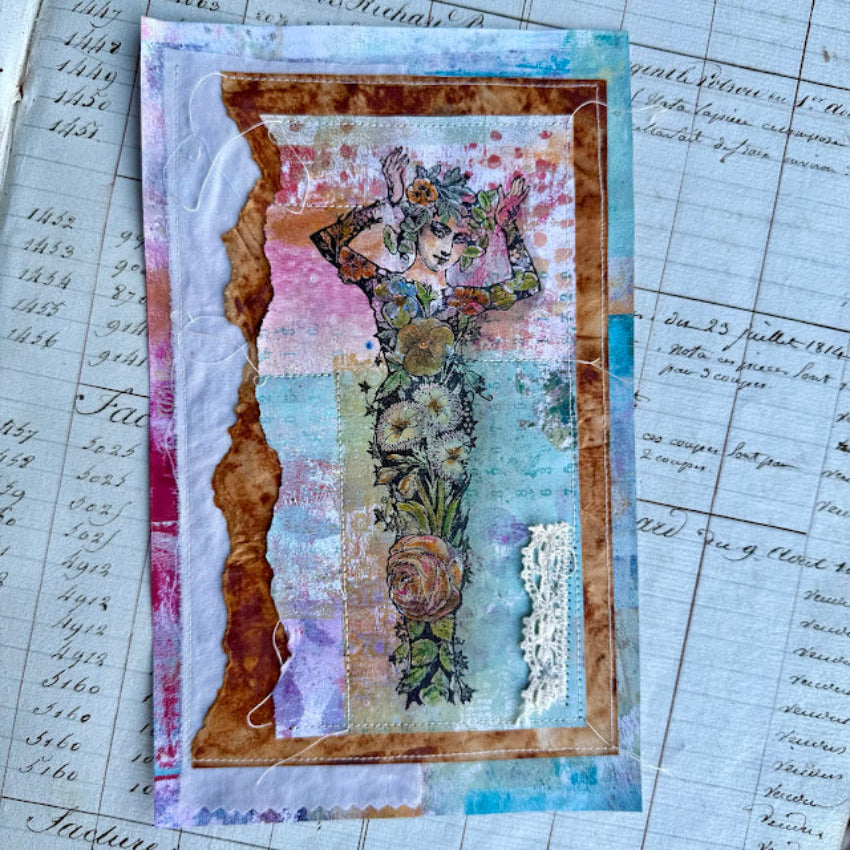 PaperArtsy Lynne Perrella Cling Stamps lpc083 flower dress 
