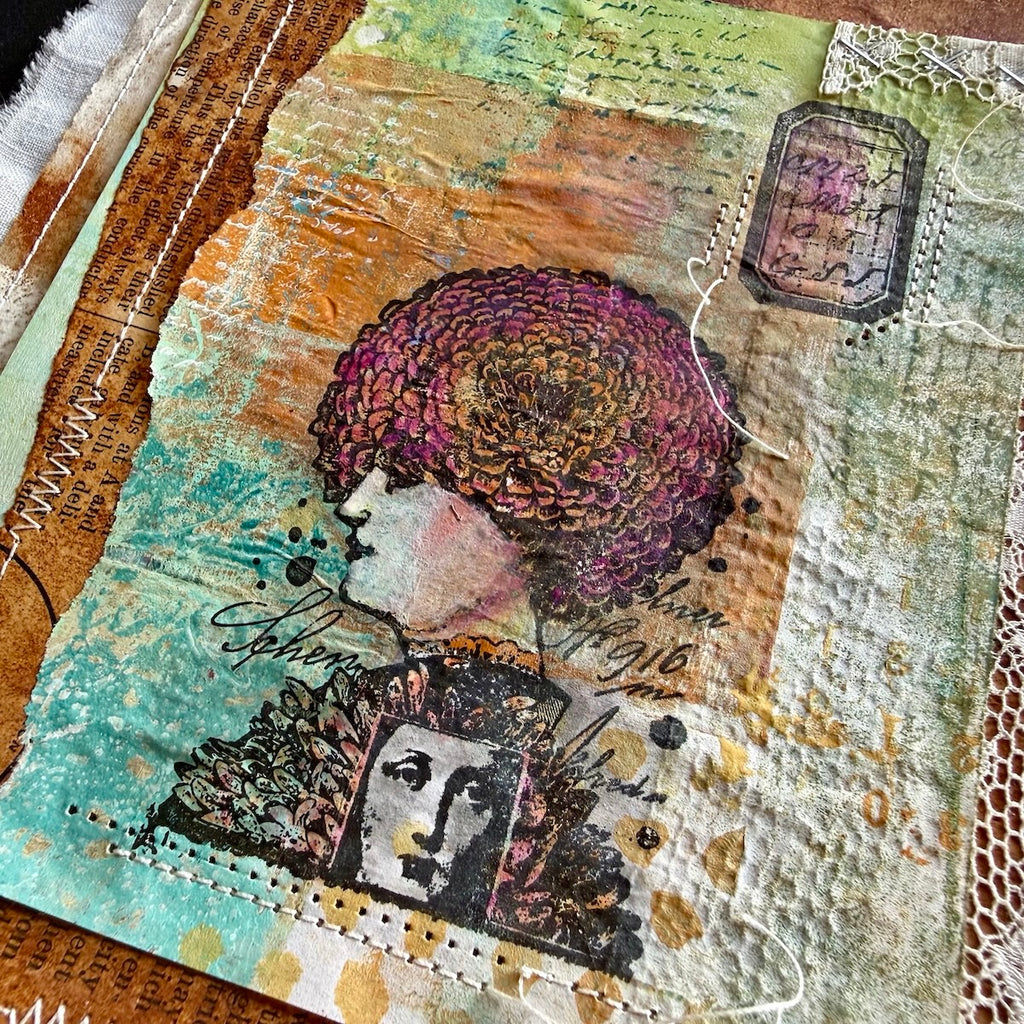 PaperArtsy Lynne Perrella Cling Stamps lpc084 woman with hat