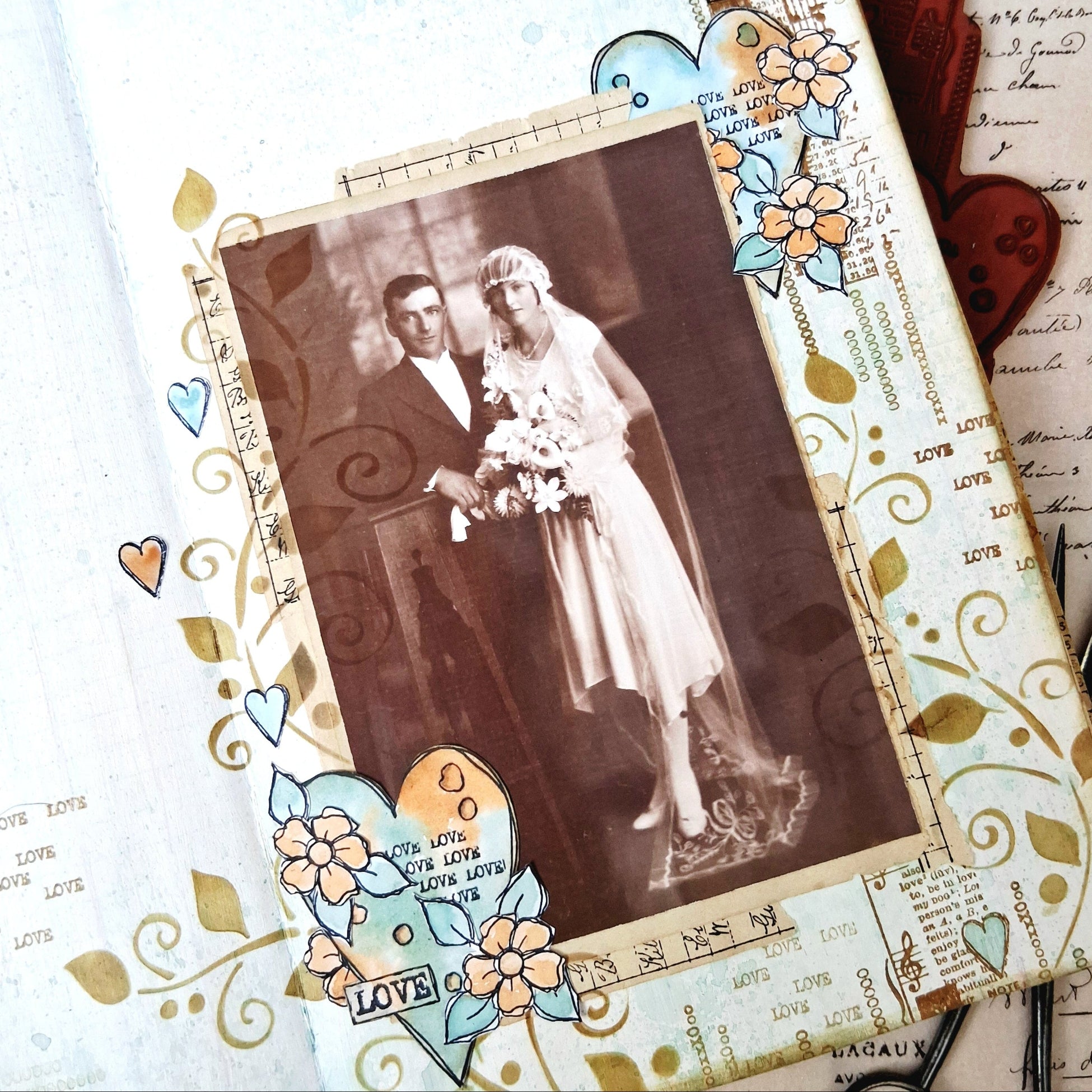 PaperArtsy Mags Woodcock Eclectica3 Cling Stamps emw004 love