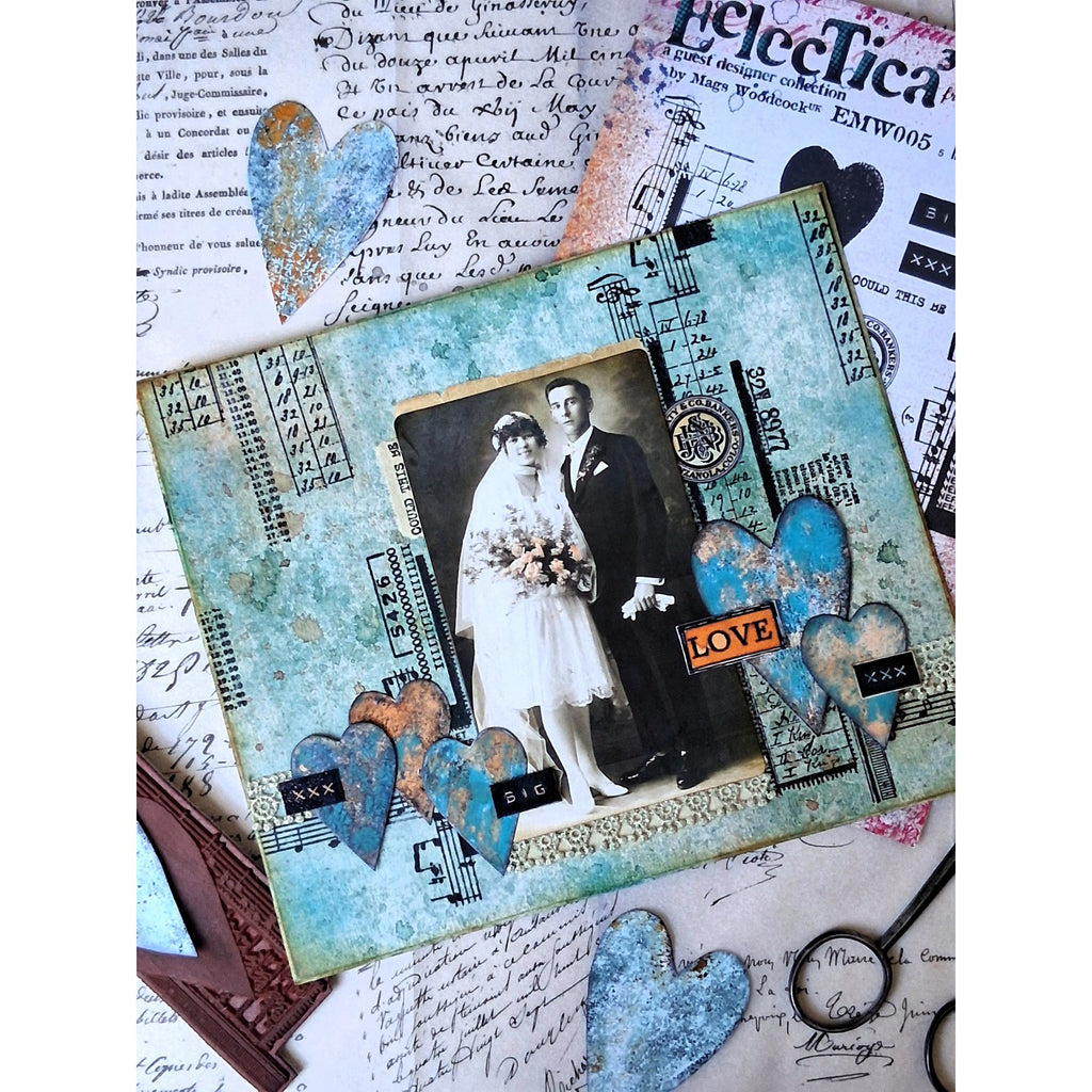 PaperArtsy Mags Woodcock Eclectica3 Cling Stamps emw005 love