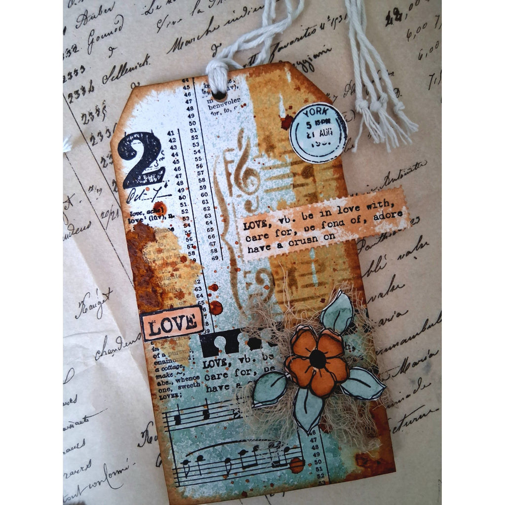PaperArtsy Mags Woodcock Eclectica3 Cling Stamps emw006 flower