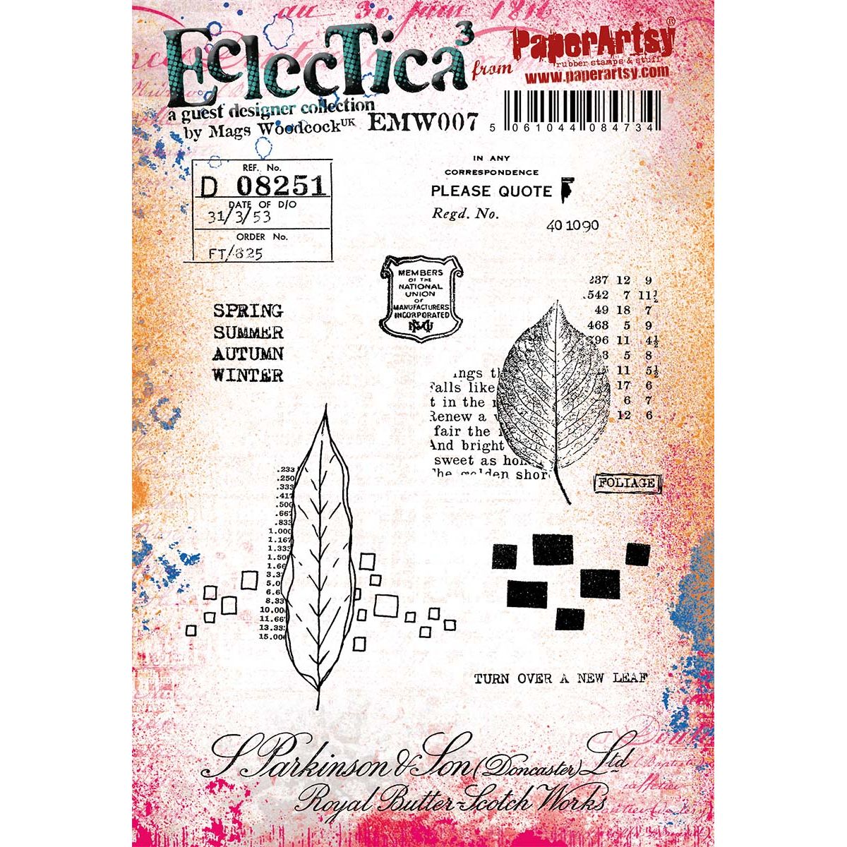 PaperArtsy Mags Woodcock Eclectica3 Cling Stamps emw007