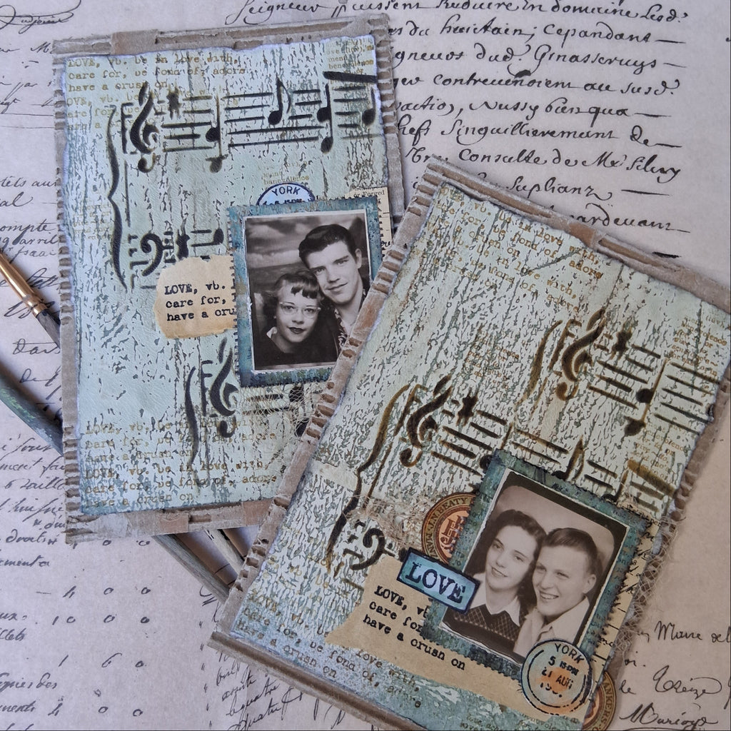 PaperArtsy Mags Woodcock Stencil ps517 music notes