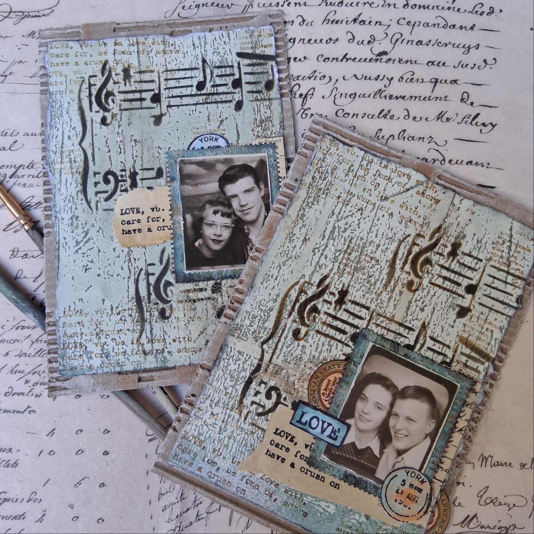 PaperArtsy Mags Woodcock Stencil ps517 music notes