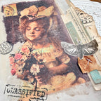 PaperArtsy Postcard People in Color Printed Tissue pt15 classified victorian woman collage