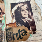 PaperArtsy Postcard People in Color Printed Tissue pt15 greta garbo collage