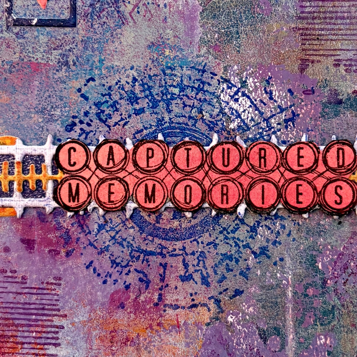 PaperArtsy Seth Apter Cling Stamps sa054 capture memories purple and red