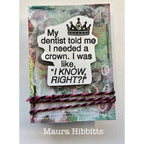 PaperArtsy Seth Apter Mini Cling Stamp sam051 crown pink and black string circles card maura hibbitts | color-code:ALT01