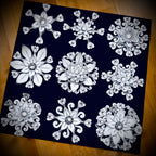 PaperArtsy Tracy Scott Cling Stamps ts110  white flowers black background card