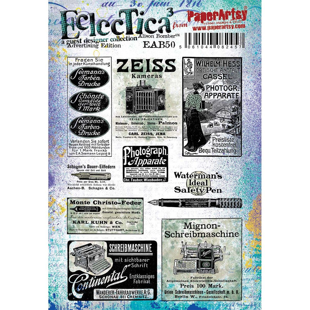 Paper Artsy Alison Bomber Advertising Edition Cling Stamps eab50