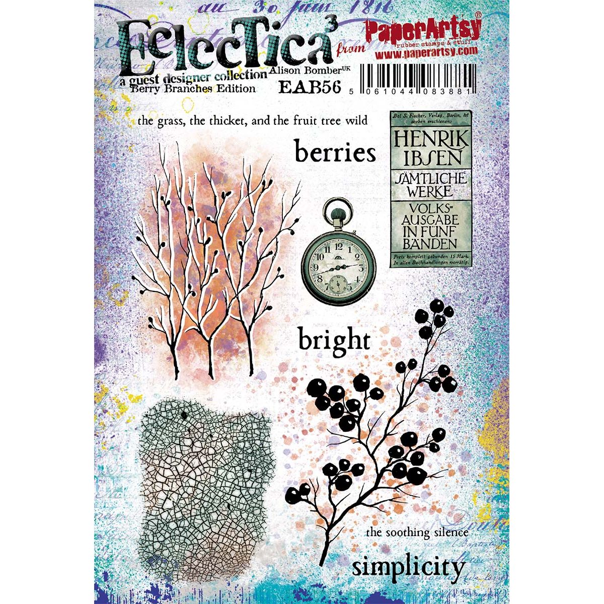 Paper Artsy Alison Bomber Berry Branches Edition Cling Stamps eab56
