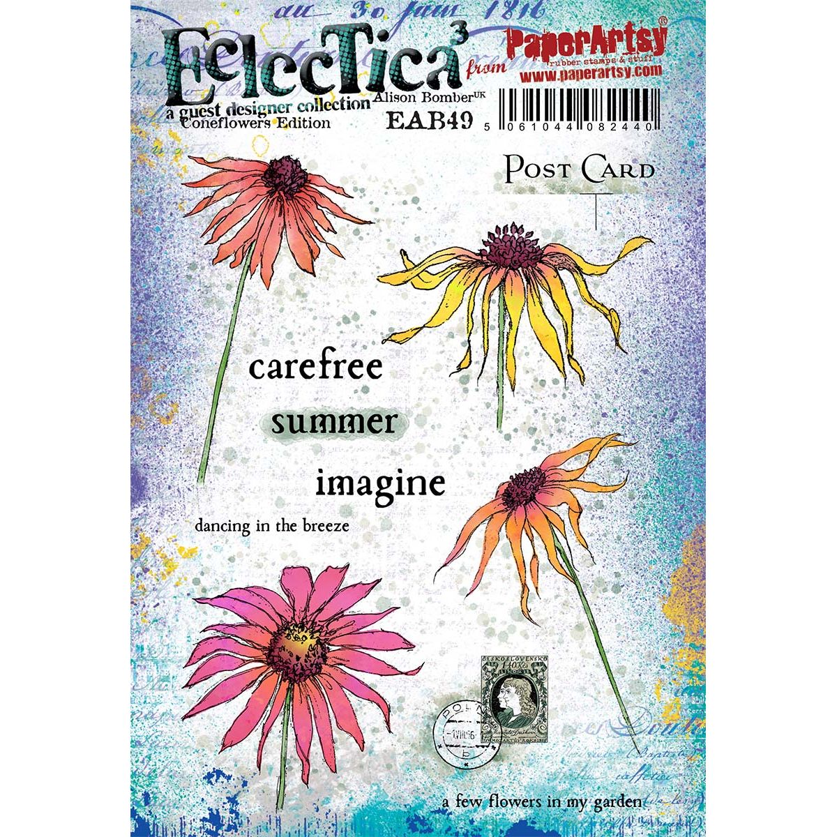 アメに撃たれる18。。 a4アート紙 Paper Artsy Alison Bomber Coneflowers Edition Cling Stamps
