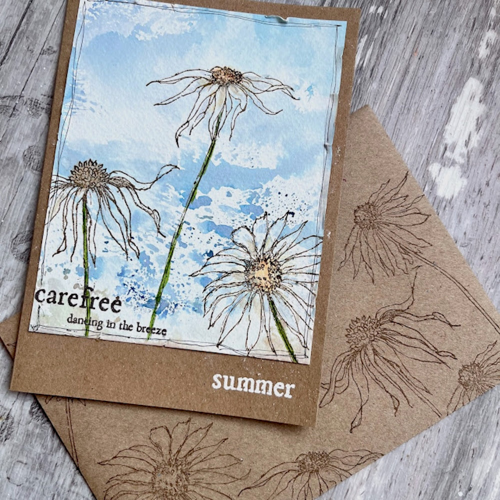 Paper Artsy Alison Bomber Coneflowers Edition Cling Stamps eab49 carefree