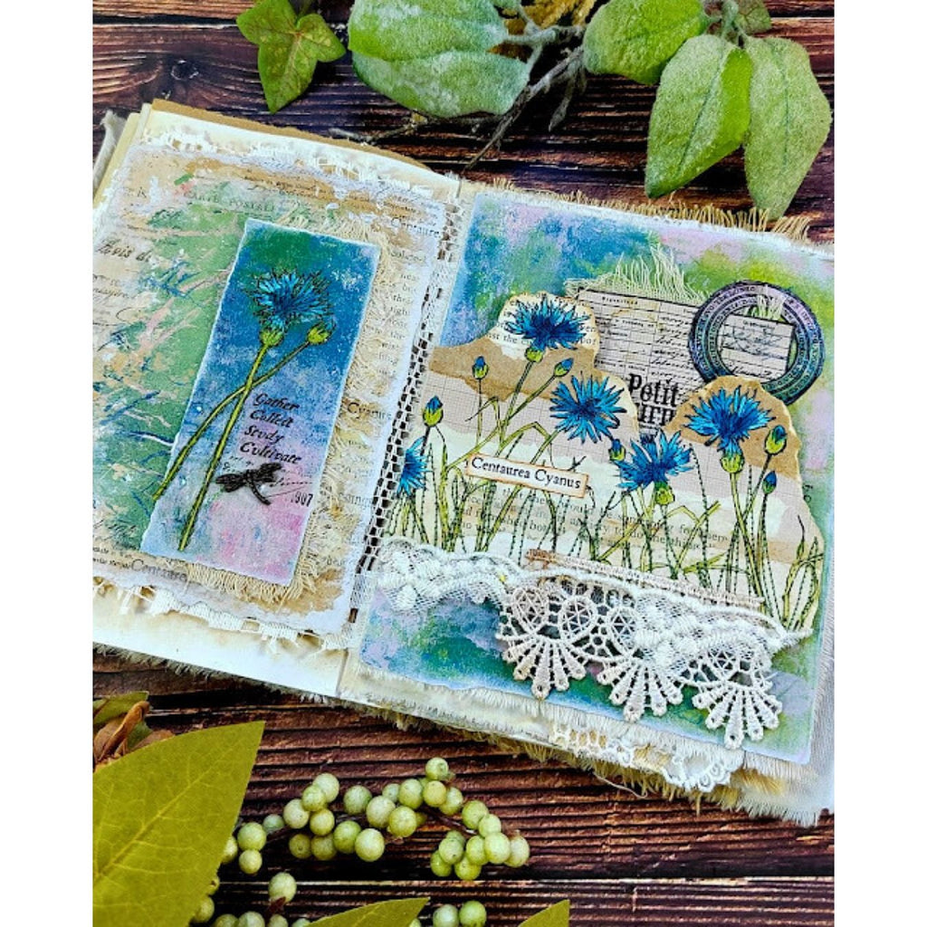 Paper Artsy Alison Bomber Cornflower Edition Cling Stamps eab34 flowers