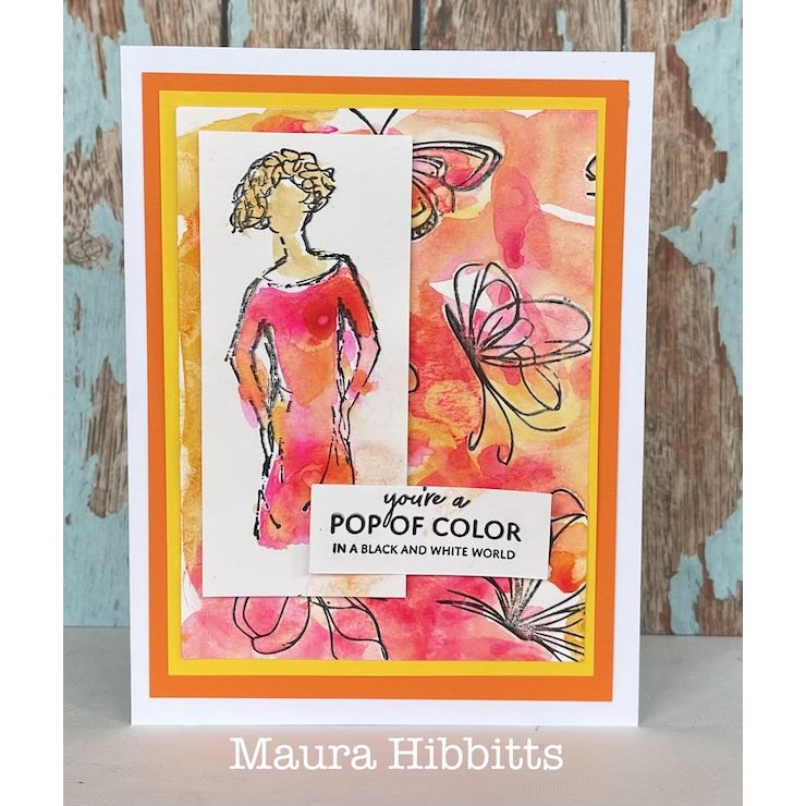 Paper Artsy Alison Bomber Figures Edition Cling Stamps eab55 pop of color