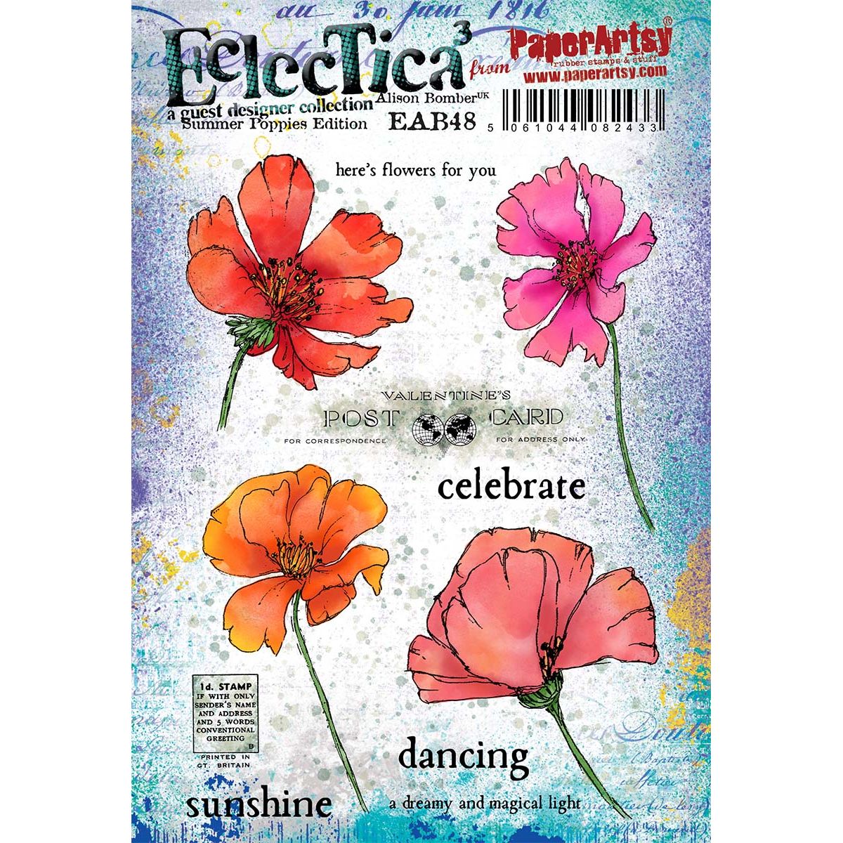 Paper Artsy Alison Bomber Summer Poppies Edition Cling Stamps eab48