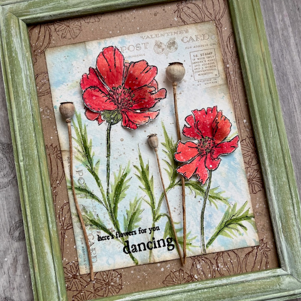Stamperia, Sunflower Art Rub-On Poppies 4 X 20.5 Cm