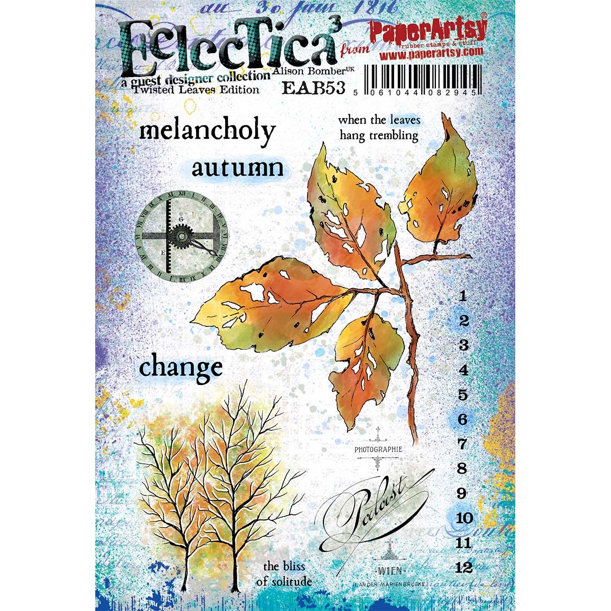 Paper Artsy Alison Bomber Twisted Leaves Edition Cling Stamps