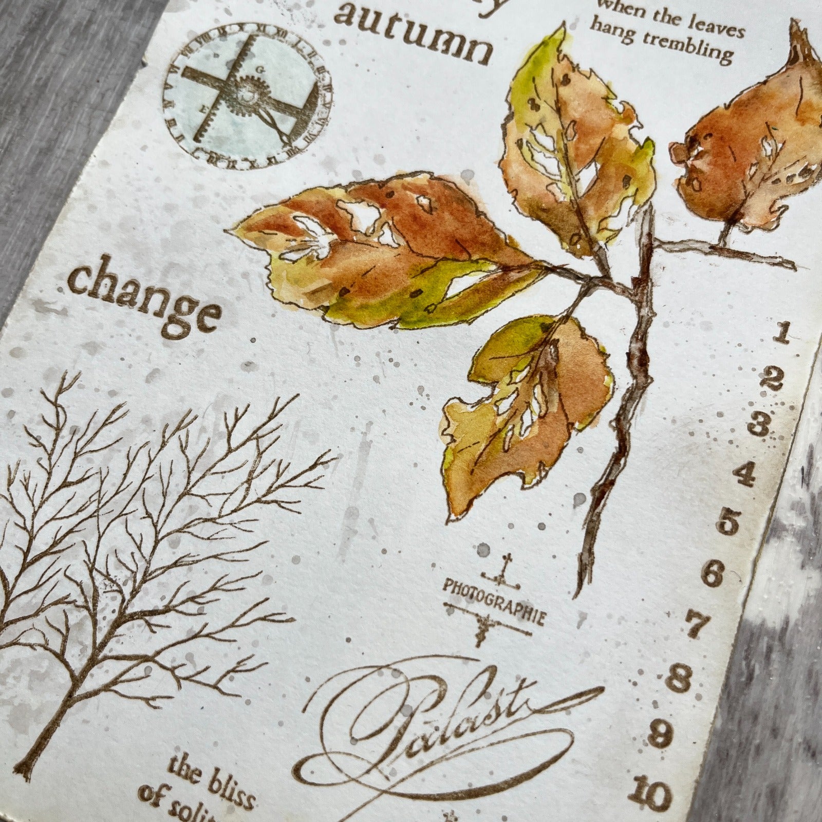 Paper Artsy Alison Bomber Twisted Leaves Edition Cling Stamps