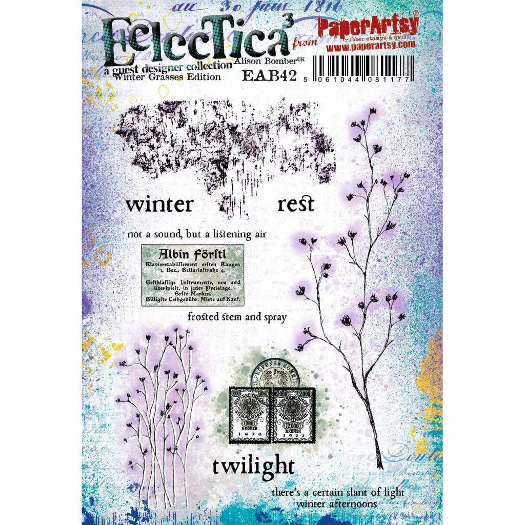 Paper Artsy Alison Bomber Winter Grasses Cling Stamps eab42