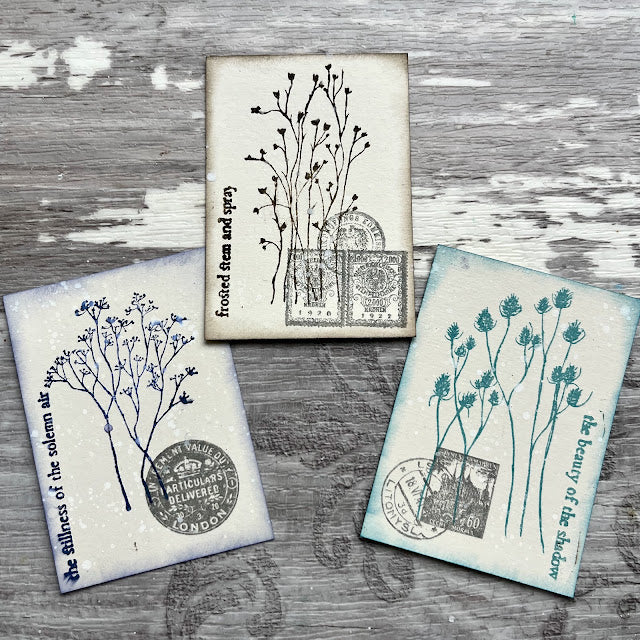 Paper Artsy Alison Bomber Winter Grasses Cling Stamps eab42 stillness 