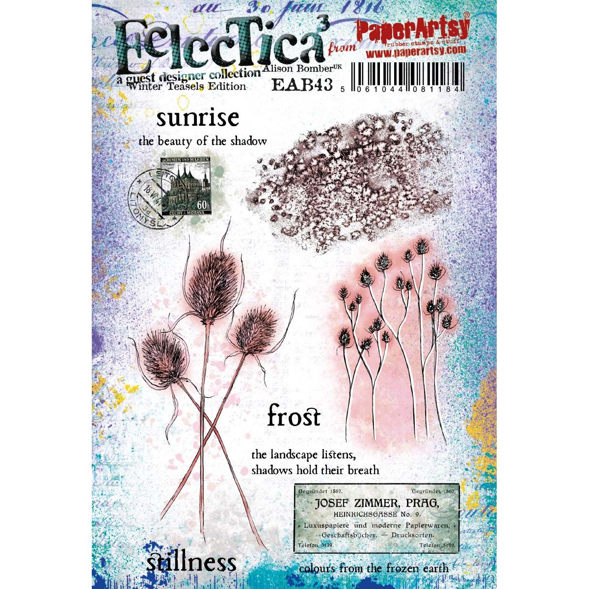 Paper Artsy Alison Bomber Winter Teasels Cling Stamps eab43