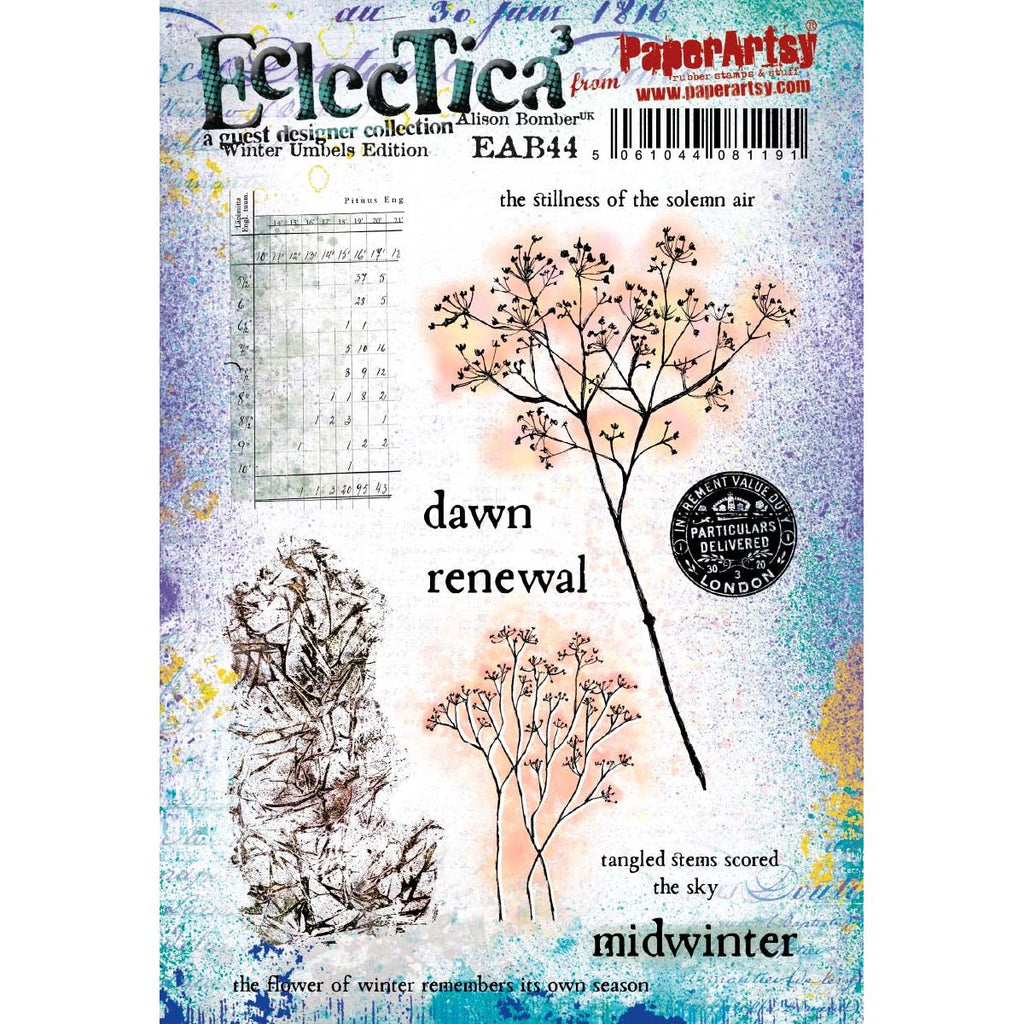 Paper Artsy Alison Bomber Winter Umbels Cling Stamps eab44