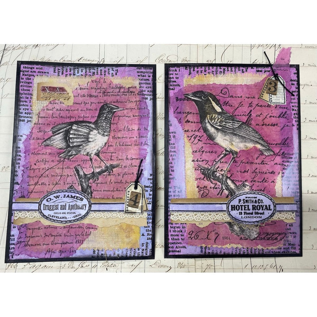 Paper Artsy Birds Printed Tissue pt11 pink
