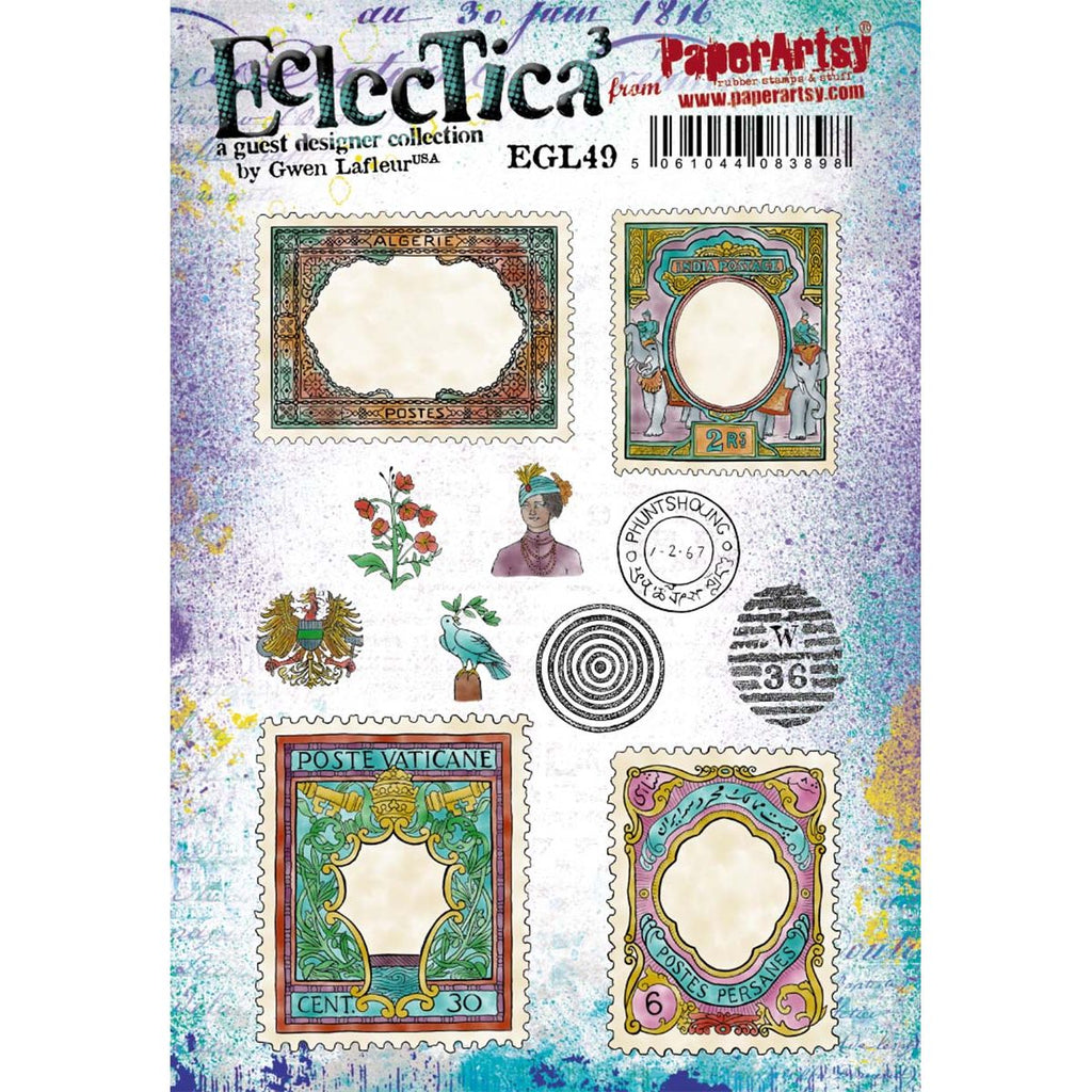 Paper Artsy Eclectica3 Gwen Lafleur Build A Postage Cling Stamps egl49