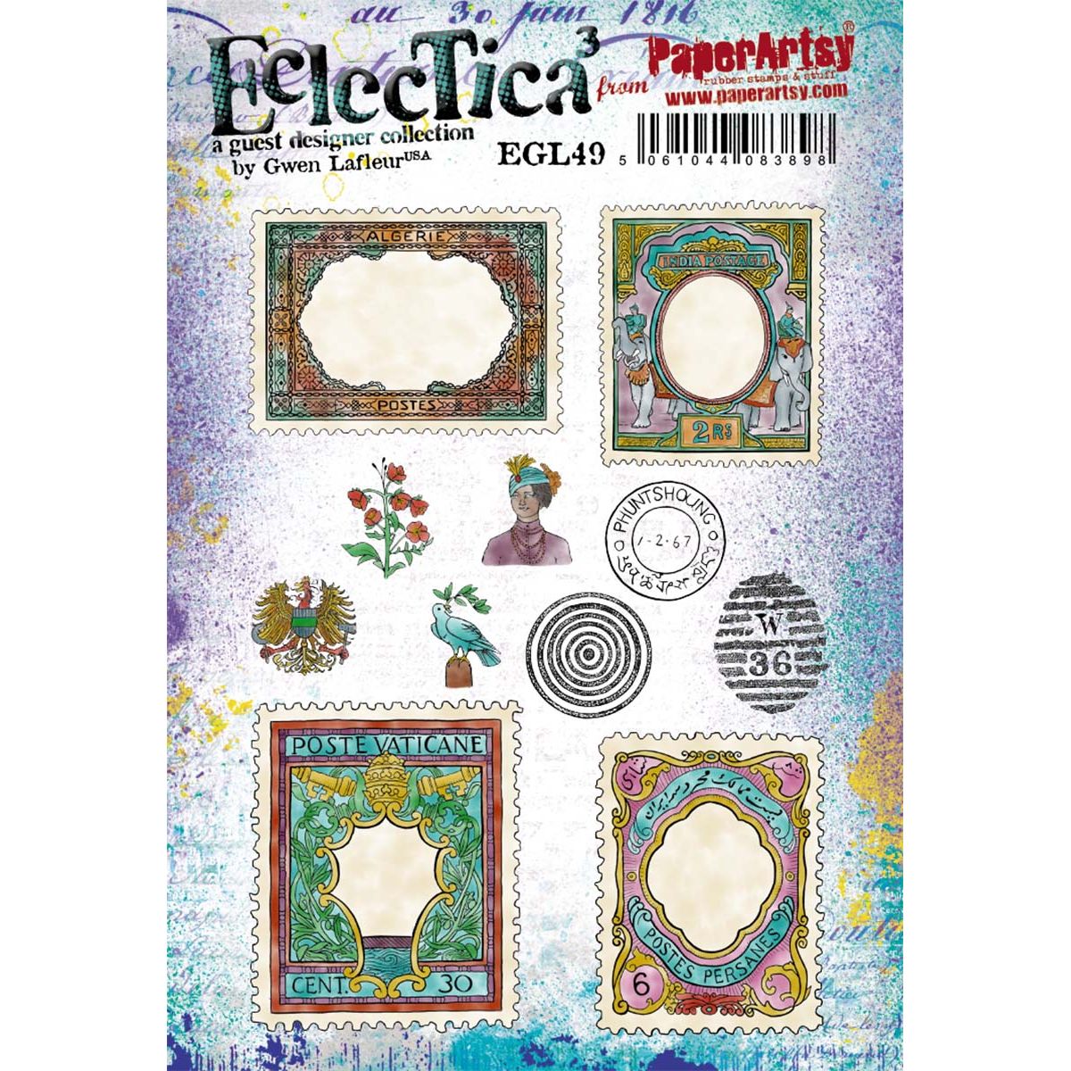 Paper Artsy Eclectica3 Gwen Lafleur Build A Postage Cling Stamps egl49