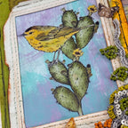 Paper Artsy Eclectica3 Gwen Lafleur Cling Stamps egl46 bird cactus