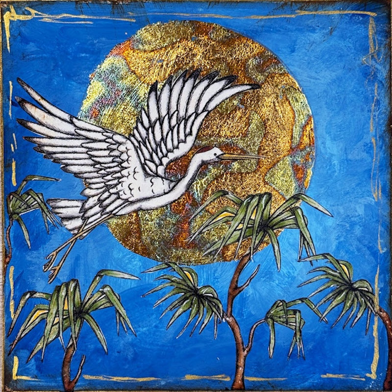 Paper Artsy Eclectica3 Gwen Lafleur Cling Stamps egl47 bird in flight