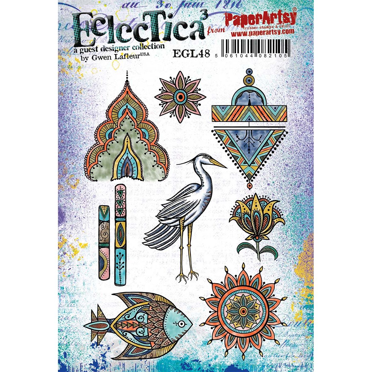 Paper Artsy Eclectica3 Gwen Lafleur Cling Stamps egl48