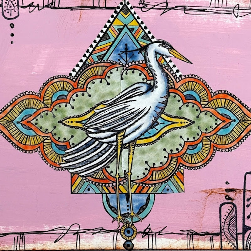 Paper Artsy Eclectica3 Gwen Lafleur Cling Stamps egl48 bird detail