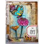 Paper Artsy Eclectica3 Gwen Lafleur Pollination Cling Stamps egl51 pink flower