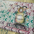 Paper Artsy Eclectica3 Mini Cling Stamp em155 funky chicken