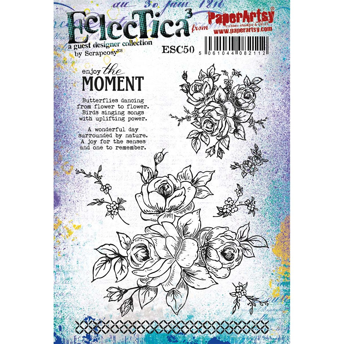 Paper Artsy Eclectica3 Scrapcosy Cling Stamps esc50