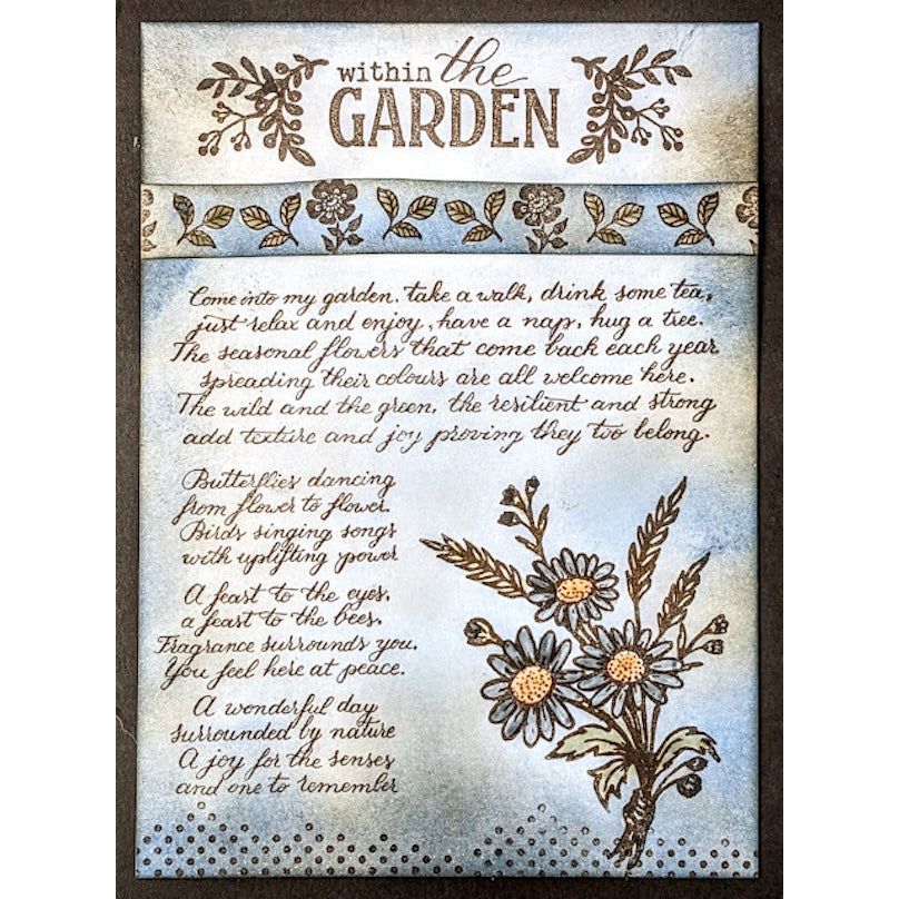 Paper Artsy Eclectica3 Scrapcosy Cling Stamps esc51 into the garden
