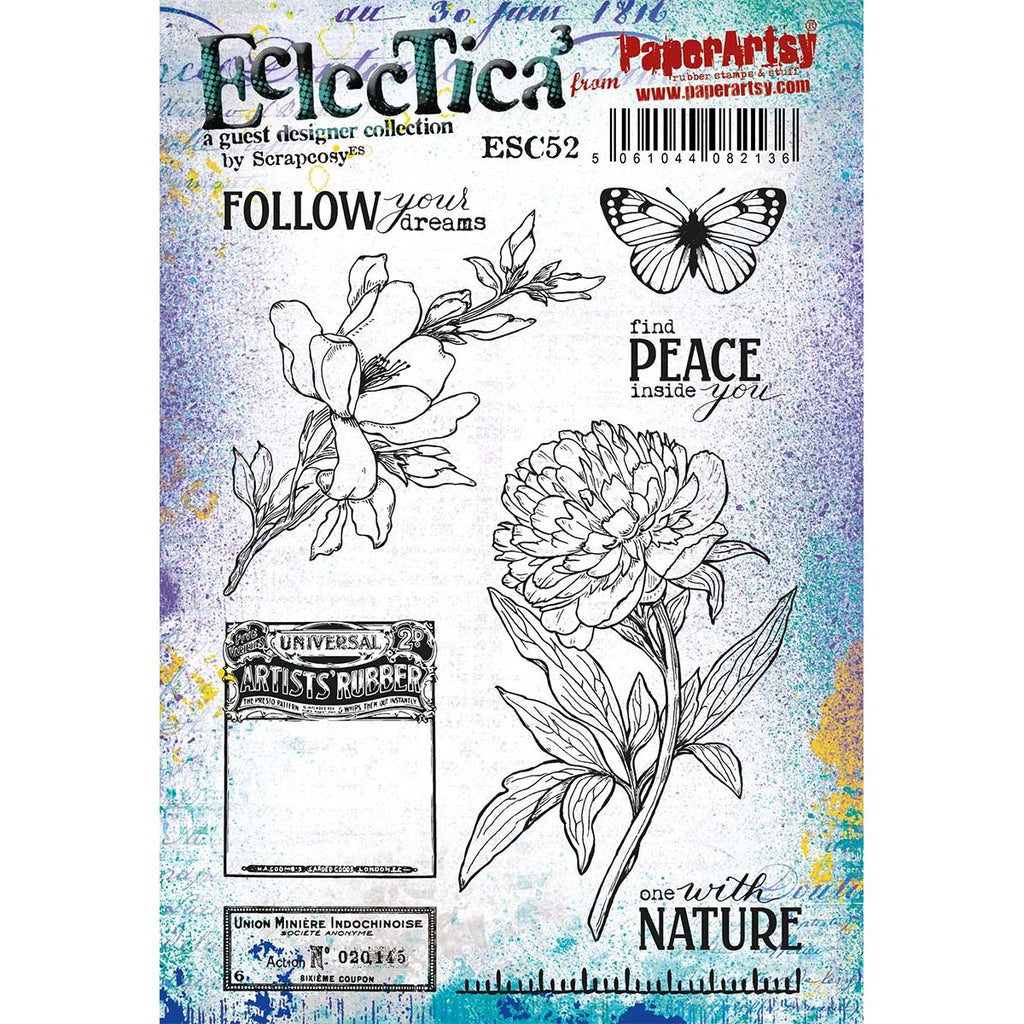 Paper Artsy Eclectica3 Scrapcosy Cling Stamps esc52