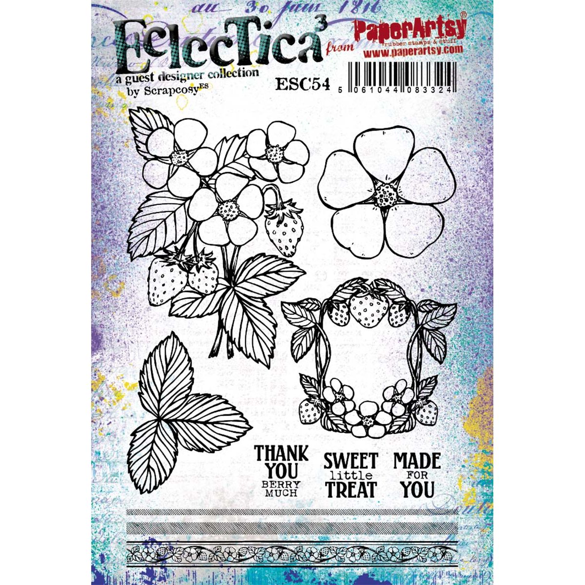 Paper Artsy Eclectica3 Scrapcosy Cling Stamps esc54