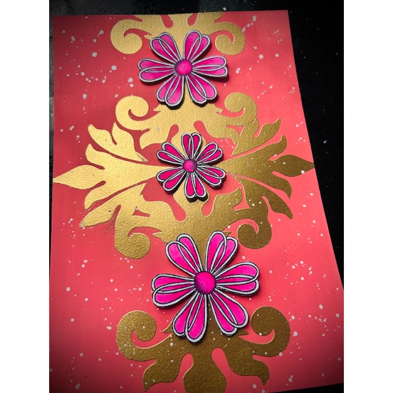 Paper Artsy Fresco Finish Watermelon Chalk Acrylic Paint ff236 flower