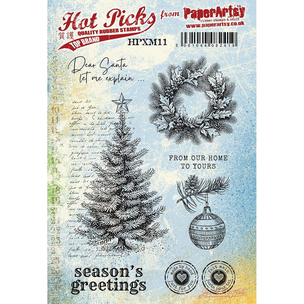 Paper Artsy Hot Pick Christmas 11 Cling Stamps hpxm11