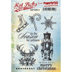 Paper Artsy Hot Pick Christmas 12 Cling Stamps hpxm12