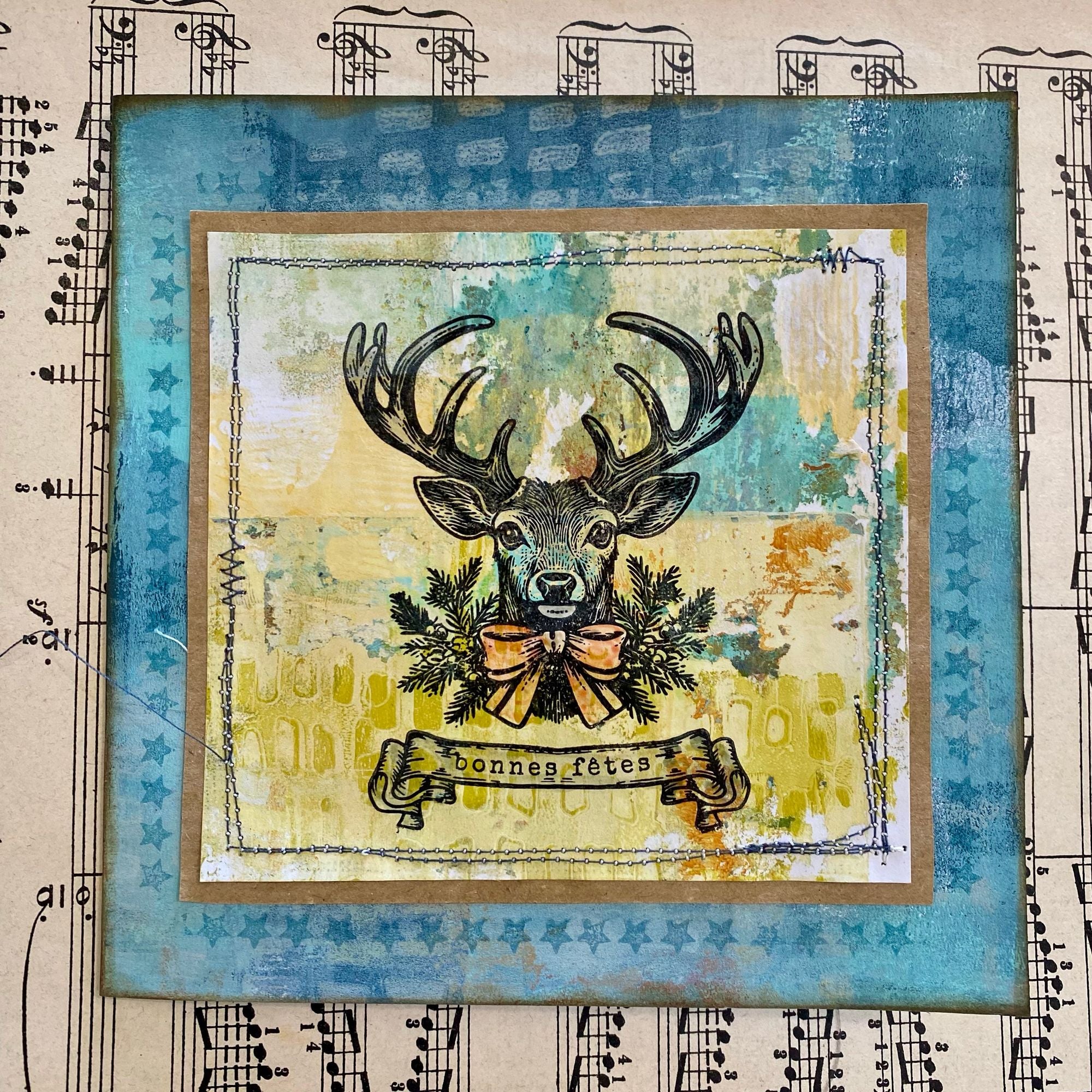 Paper Artsy Hot Pick Christmas 12 Cling Stamps hpxm12 deer