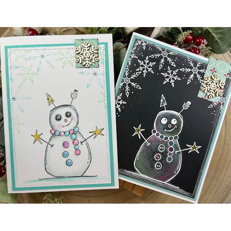 Paper Artsy JoFY 143 Cling Stamps jofy143 snowman