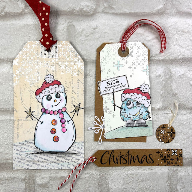 Paper Artsy JoFY Mini 92 Cling Stamp jm92 snowman tag