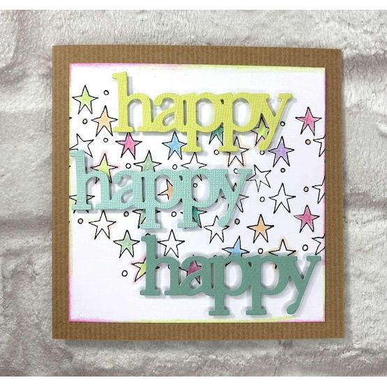 Paper Artsy JoFY Mini 93 Cling Stamp jm93 happy