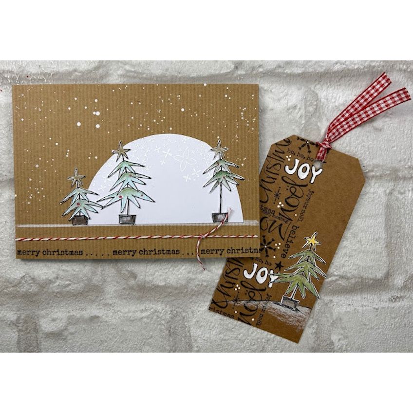 Paper Artsy JoFY Mini 94 Cling Stamp jm94 christmas tag